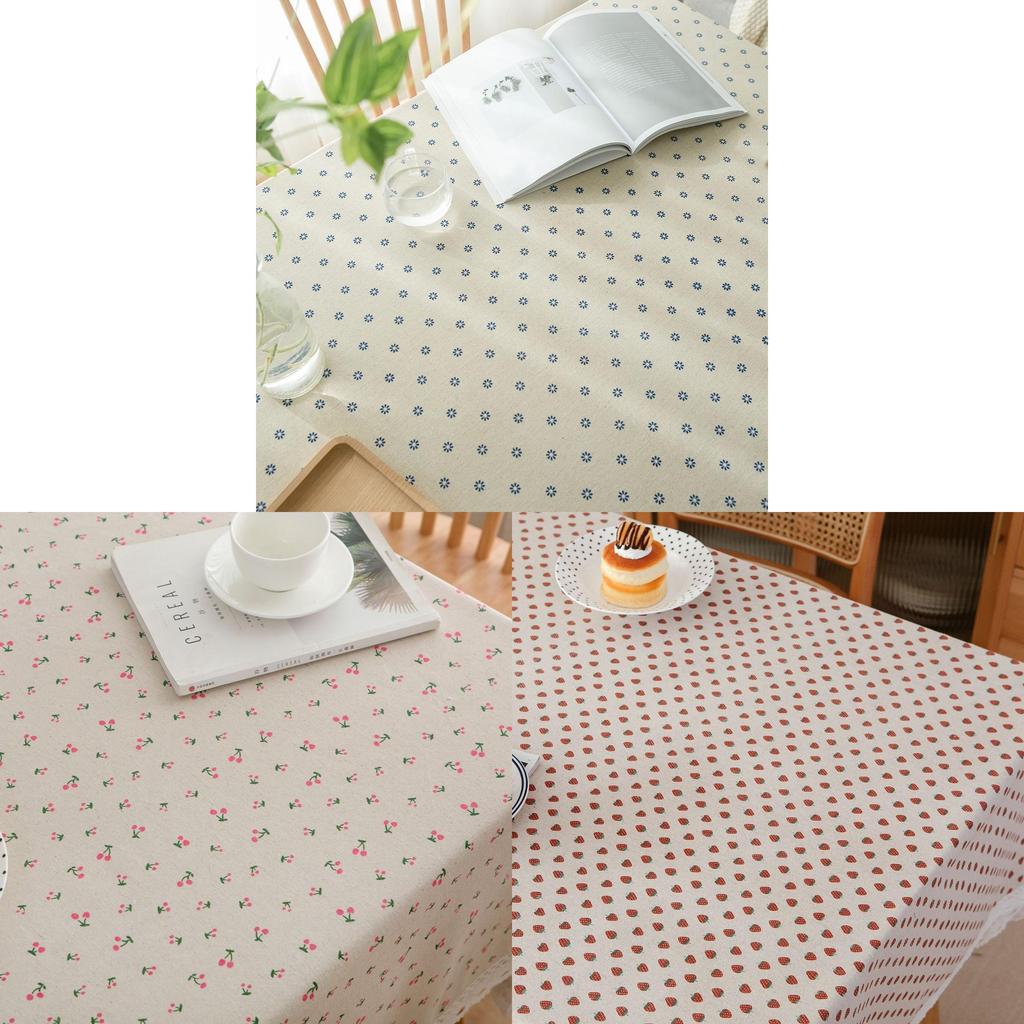 Modern French Country Rectangular Tablecloth Cotton Linen Floral Decor For Dining Room