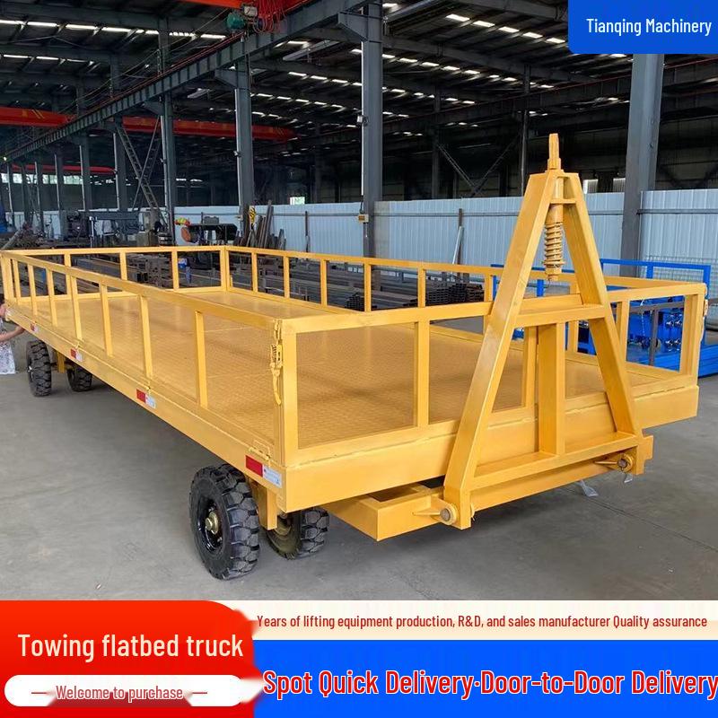 Industrial Heavy-Duty Mobile Flatbed Trailer for Goods Handling