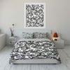 Black Swirling Floral Patterns. Bedding Sets Duvet Cover Sets Duvet Covers Pillowcases(1 * Duvet Cover 2 * Pillowcases Without Duvet Insert)