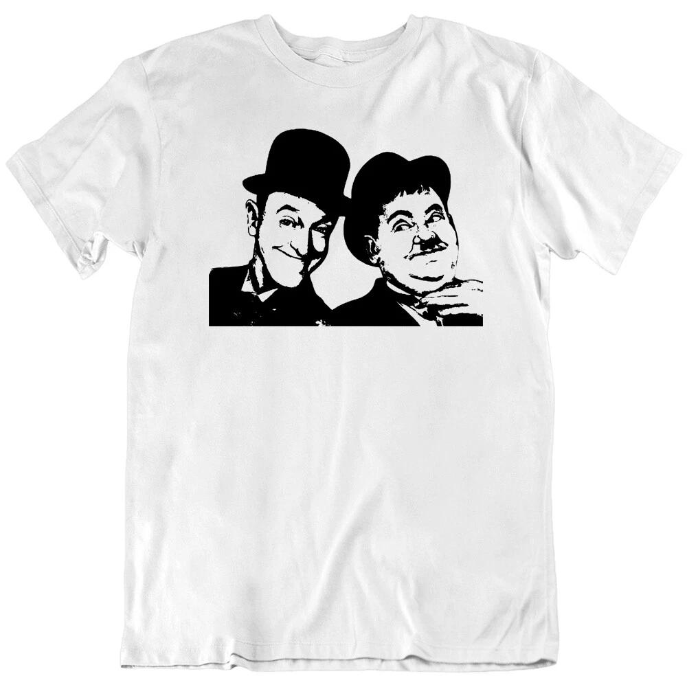 Laurel n Hardy, Face Vector Funny Movie Retro Friend Happy T Shirt Tee Gift New 4XL