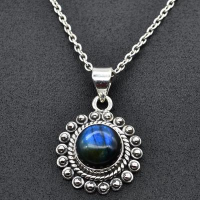 Labradorite Gemstone Beautiful Pendant Necklace 925 Sterling Silver Women Jewelry