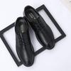 Sapatos Formais de Couro Preto Estilo Coreano Masculino para Casamentos e Negócios, Casual de Primavera Design Britânico