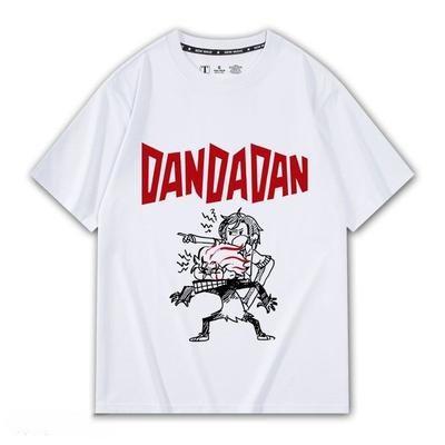 Dandadan Grafische Print Herfst Puur Katoen Heren- en Dames T-shirt Korte Mouw Street Fashion Trend Kleding Anime T-Shirt