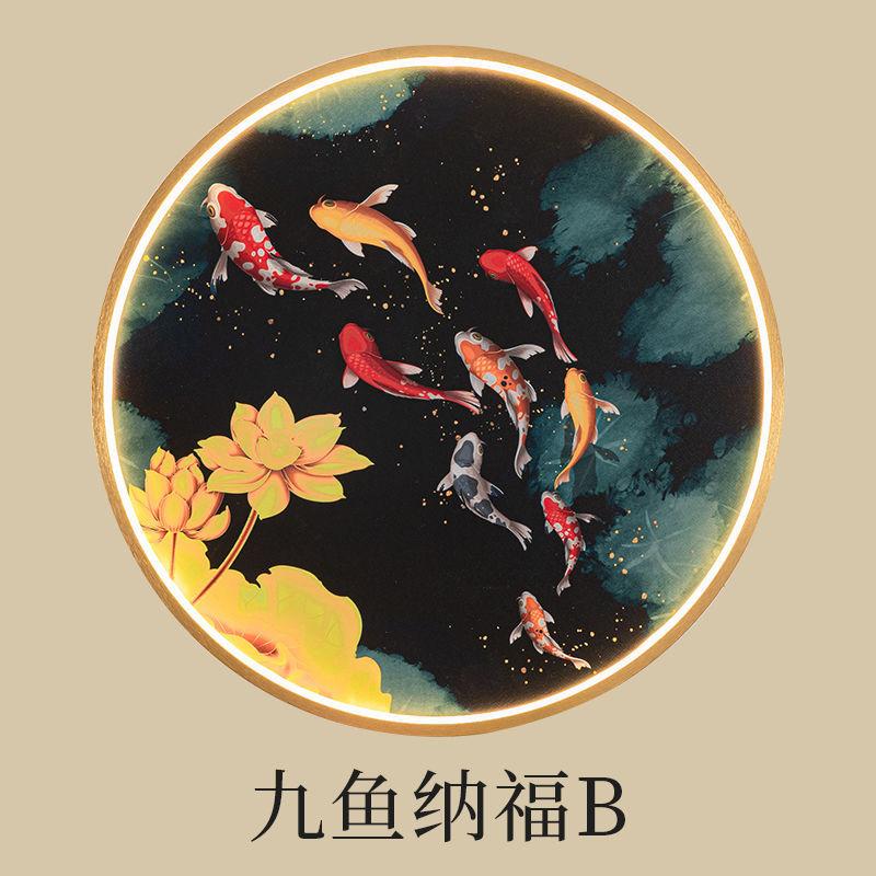 Chinese Style Wall Lamp Living Room Decoration with Light Crystal Porcelain Mural Home Decor Round Zen Free Wiring Porch Light