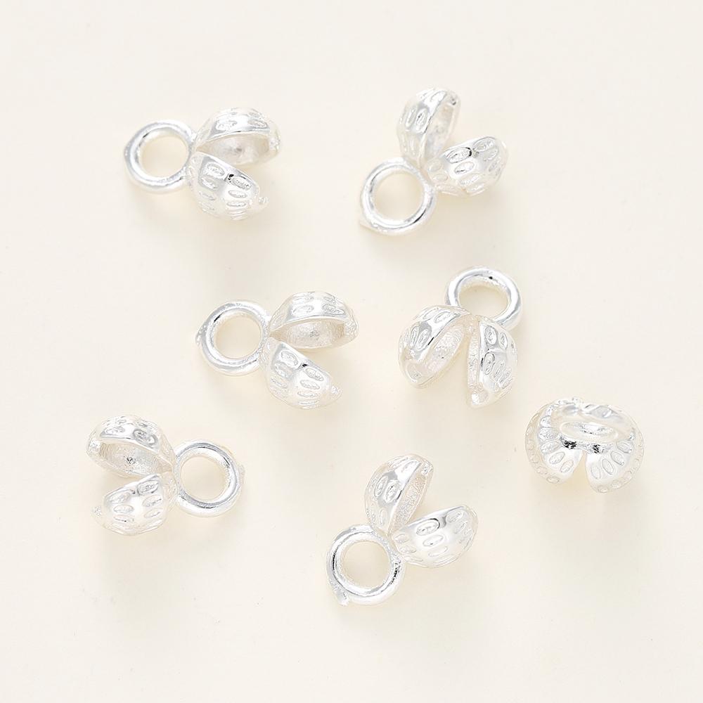 

10/20pcs 14/18K Gold Plated Thread Cord Bead Cover Clasp Bracelet End Clasps Connector for DIY Jewelry Making Accessories 10pcs x 4mm серебряный