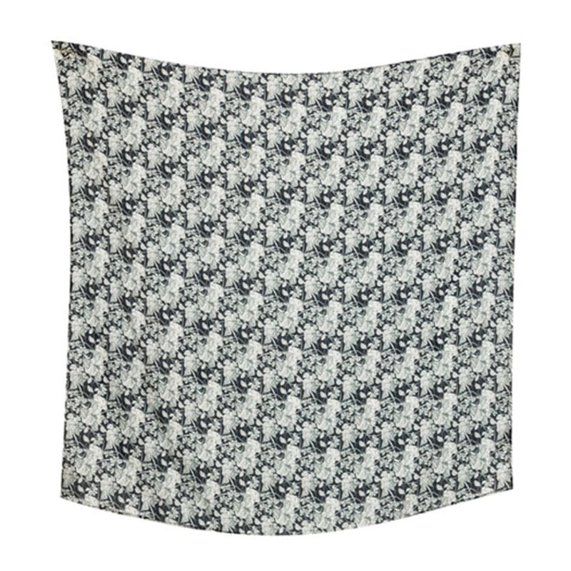 OGI black lotus flower scarf square
