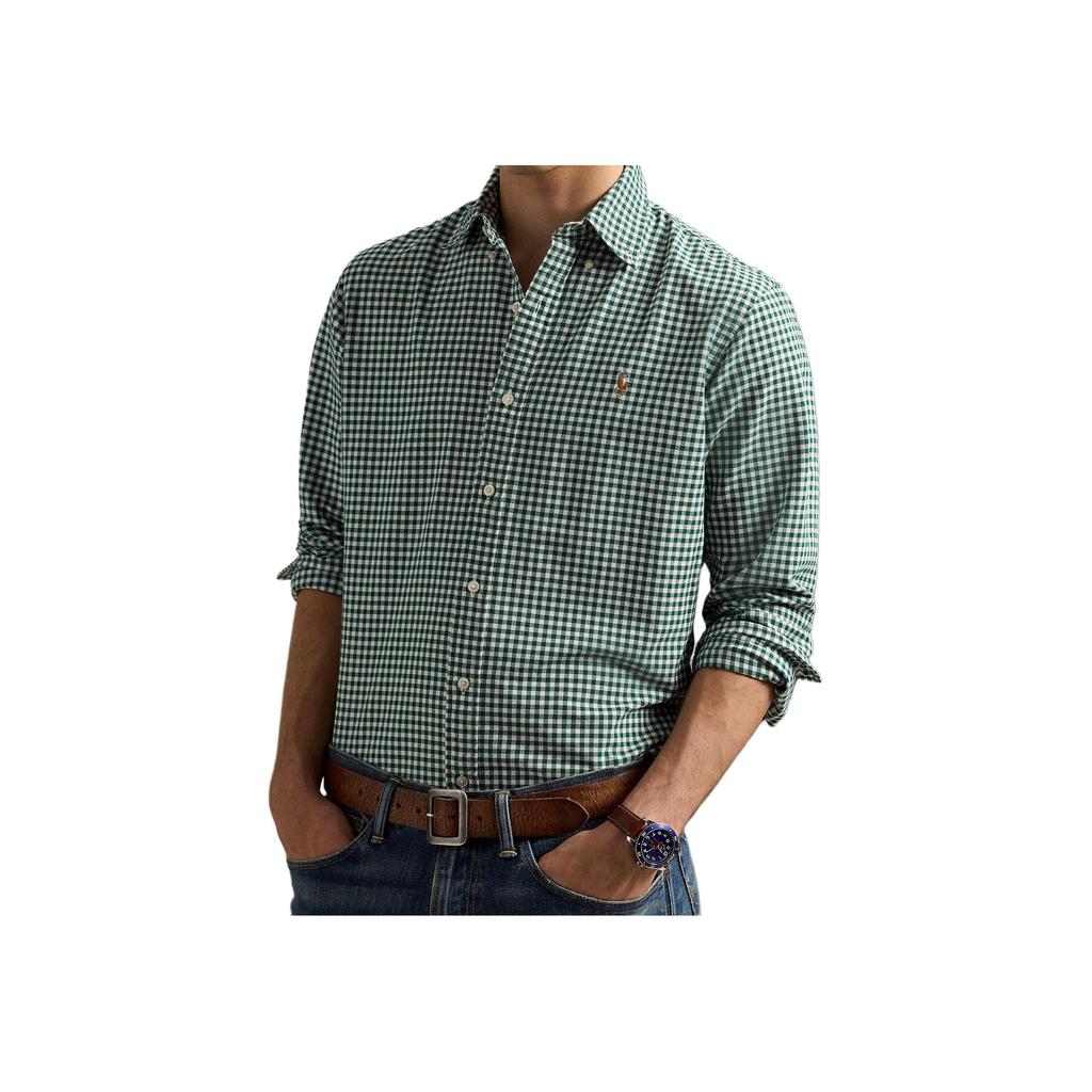 Polo Ralph Lauren Iconic Pony Check Shirt Classic Fit Men Shirts Green 710813021-002
