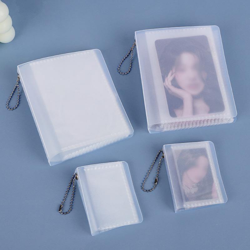 2/3inch Mini Photo Album Keychain Kpop Photo Card Holder Pockets ID Photo Idol Small Picture Storage Case PVC Binder Album Gifts
