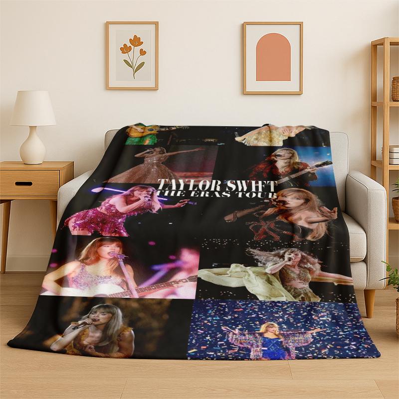 Singer T-Taylor Singer Music Flannel Blanket Soft Warm Throw Blanket for Bedroom Living Room Bed Travel Camping Picnic Gift