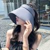 Wrap-around plus eaves sun protection empty top hat children's summer outdoor UV protection sun hat foldable sun hat