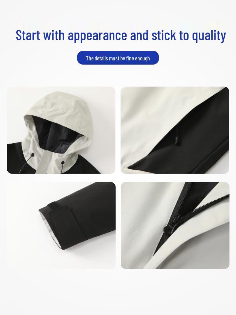 Waterproof Anti-static Color-block Outdoor Mountaineering Jacket with Custom Embroidery