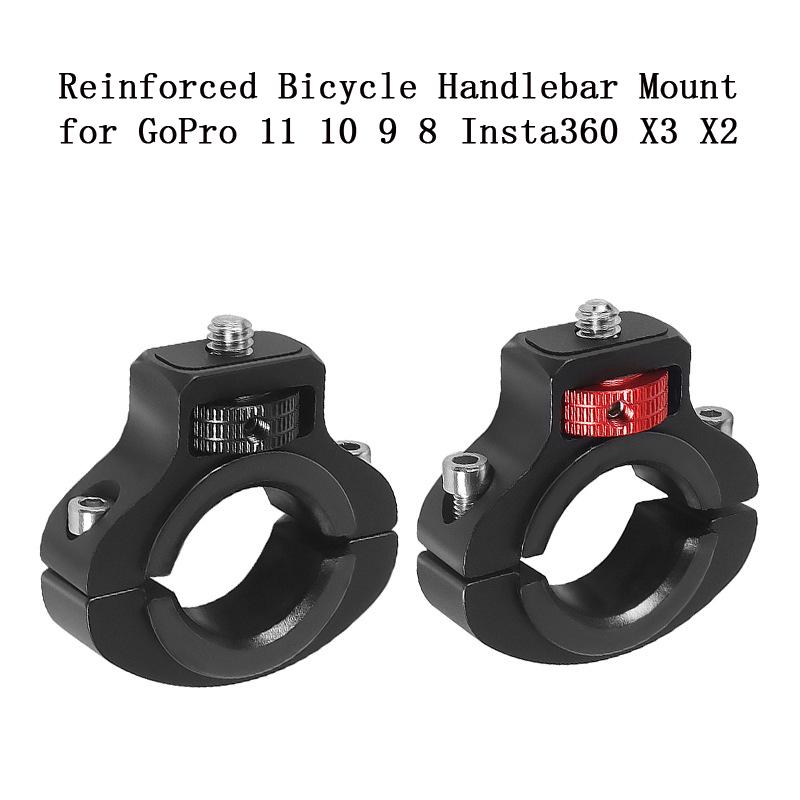 Aluminum Alloy Mount 1/4'' Screw Bicycle Bike Handlebar Clip Holder Clamp for Gopro for Insta360 ONE Action Camera Accessories