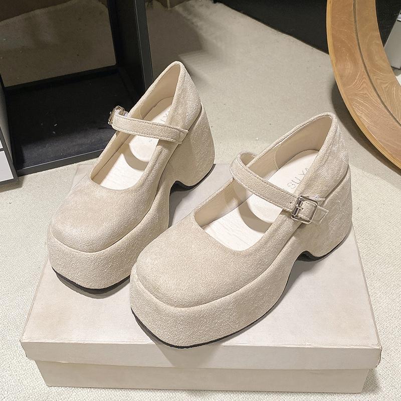 Fashion Fashion Suede Platform Shoes High Heels Woman Shallow Shoes 2025 Autumn New Brand Elegant Pumps Cozy Classical Party Zapatillas