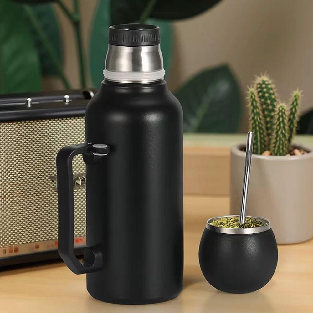 Edelstahl Isolierflasche doppelwandig Thermobecher Yerba Mate Thermosflasche Geschenk