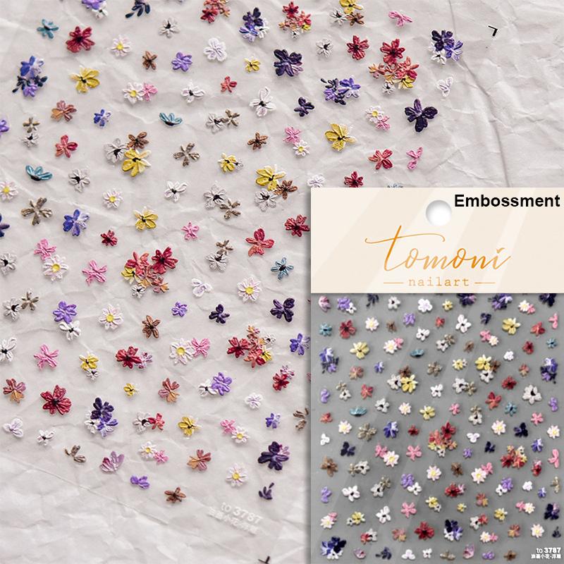 5D Mini Flowers Colorful Wreath Daisy Delicate Shiny Rhinestone Spring Self Adhesive NailArt Decorations Stickers Manicure Decal