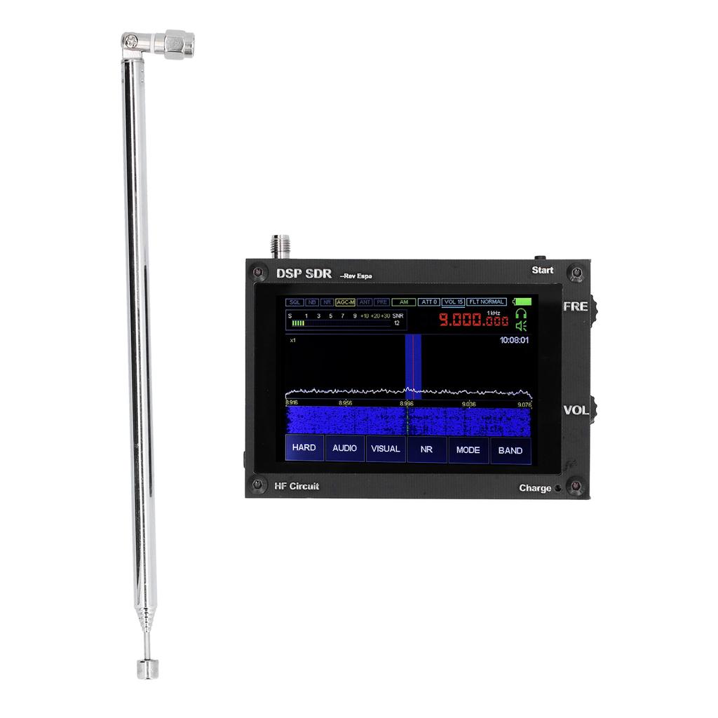 SDR-Empfänger Funkradio DSP 3,5-Zoll-Touchscreen Registriert 50 kHz-2 GHz Ultradünne Antenne