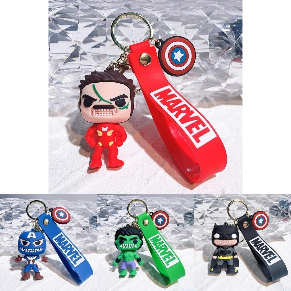 Unique Superhero Keychain Dark Version Featuring Captain America Hulk Batman Iron Man