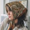 New Design Paisley Houndstooth Printed Square Scarf Soft Satin Thin Smooth Neck Scarf Sunscreen Headscarf For Women Head Wrap