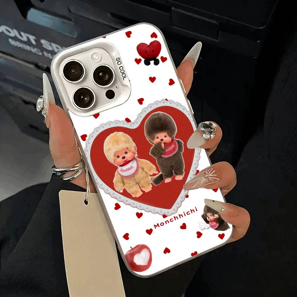 Cute M-monch-hichis Phone Case For IPhone 17 Air 16 15 14 13 12 11 Pro Max White  Sliver  Hard Cover