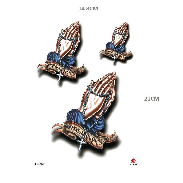 Clown Mouth Flower Body English Color Lion Tiger Half Arm Animal Pattern Water Transfer Simulation Tattoo Sticker