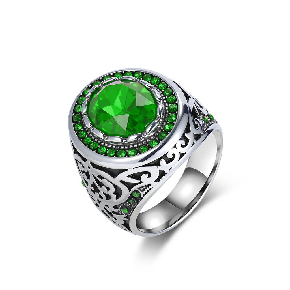 2025 Retro Gemstone Ring for Men, Personalized, Trendy, Fashionable, Wearing Style, Pulling Ring