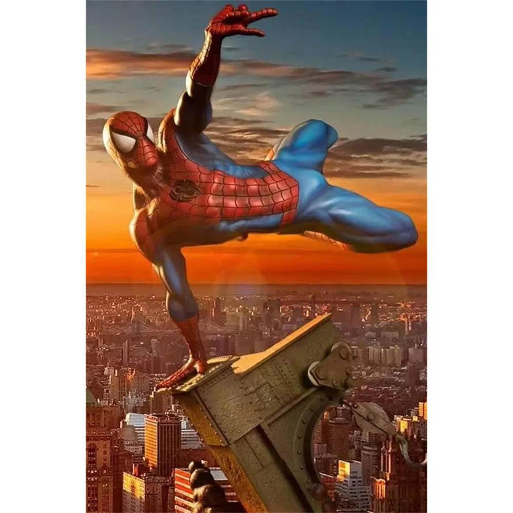 Collection of Spider-Man Famous Scenes, Diamond Paintings Full of Diamonds, Handmade DIY Full Diamond and Gem Stickers for Home Decoration Paintings