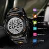 Senors Men's Digital Sports Watch 50m Waterproof Multi-Function LED Display Outdoor Watch Gold