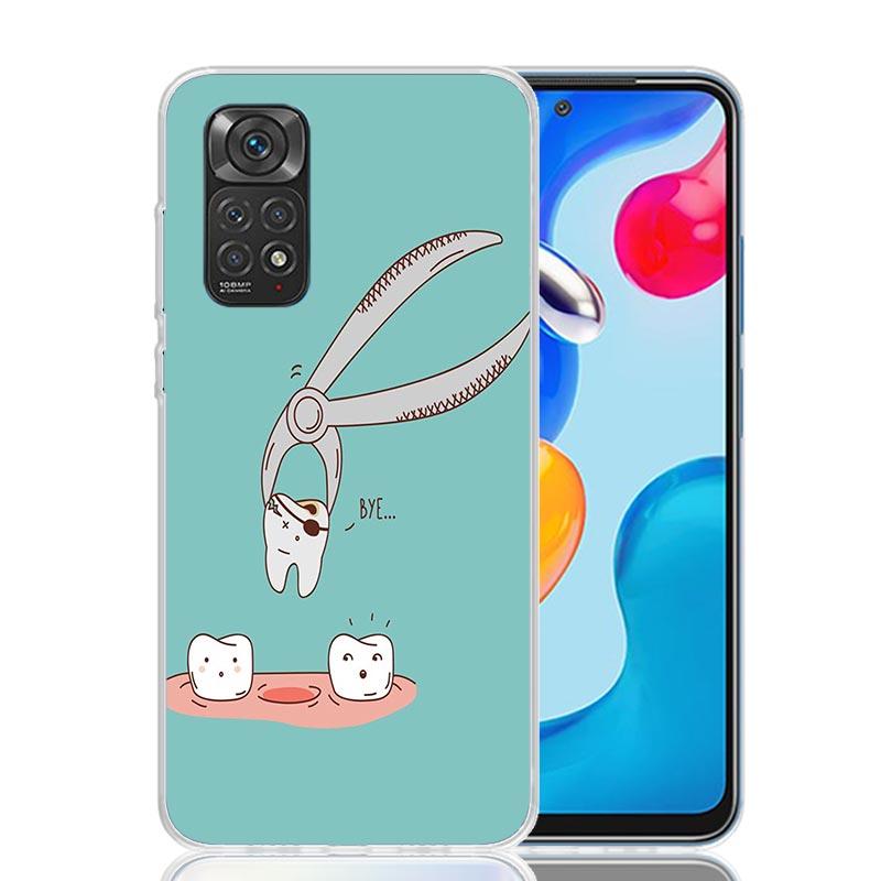 Wisdom Teeth Dentist Tooth Case Phone Cover for Xiaomi Redmi Note 14 13 12S 12 11S 11 11T 11E 10S 10 Pro Plus 5G Trend Fundas No