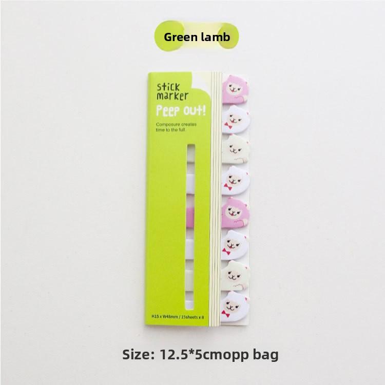 1PCS Cute Stationery Sitting In A Row of Animal Bookmark Sticky Note Message Note N Times Sticky Note Self-adhesive Scrapbook Paper