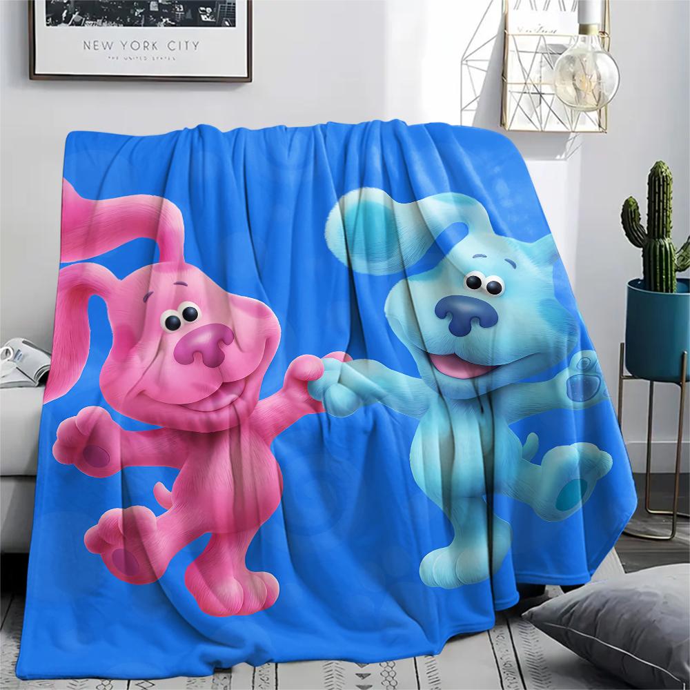 1 Manta de Franela con Estampado de Blue's Clues, Alta Calidad para Todas las Estaciones, Decoración del Hogar, Calidez y Comodidad, Perfecta para Regalos de Navidad