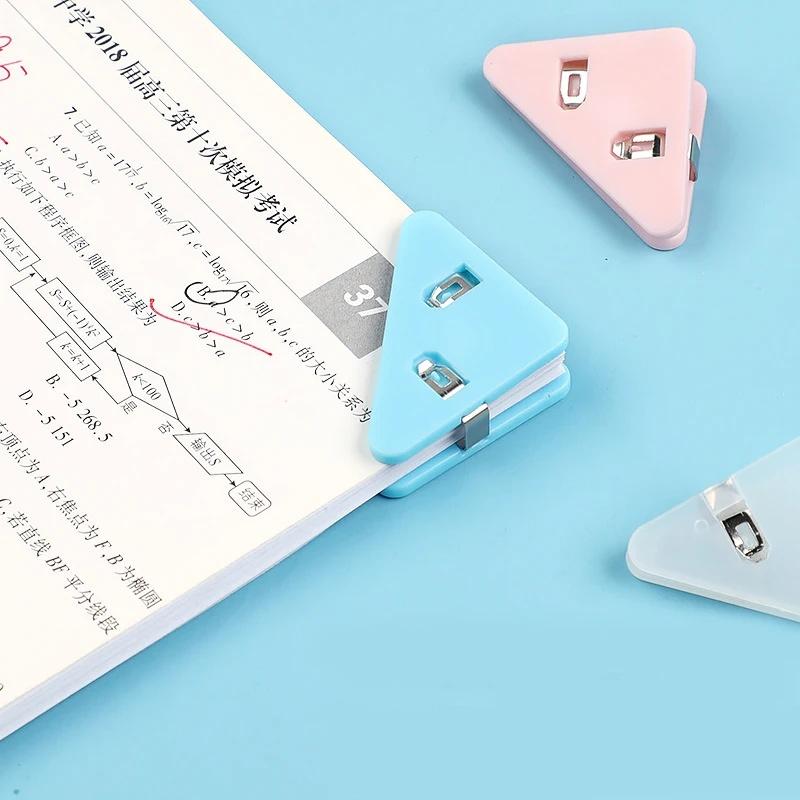 6/12PCS Triangle Plastic Bookmark Clips - Durable Page Corner Holders for Books, Students Reading & Office Organizing, Colorful