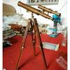 Antique Brass Telescope 18" With Wooden Tripod Stand Nautical Floor Standing