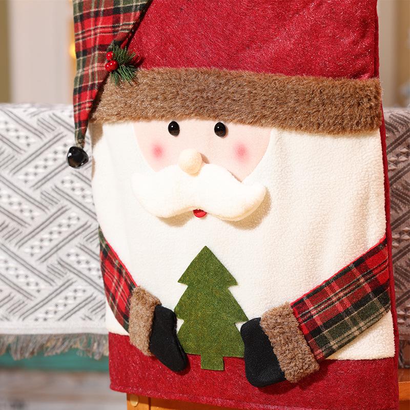 Christmas Cartoon Santa Chair Cover Set