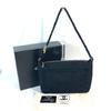 CHANEL Quilted Logo Chocolate Bar CC Mark accessory pouch Shoulder Bag Black