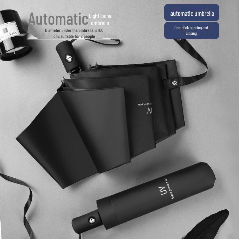 

Автоматический черный складной зонт от солнца с защитой от УФ-излучения для женщин 55cm*8K