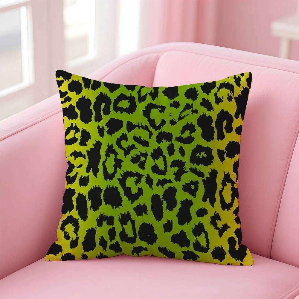 Art Leopard Print Texture Pillow Case Pattern Printing Pillowcase Living Room Sofa Cushion Cover Bedroom Room Decor