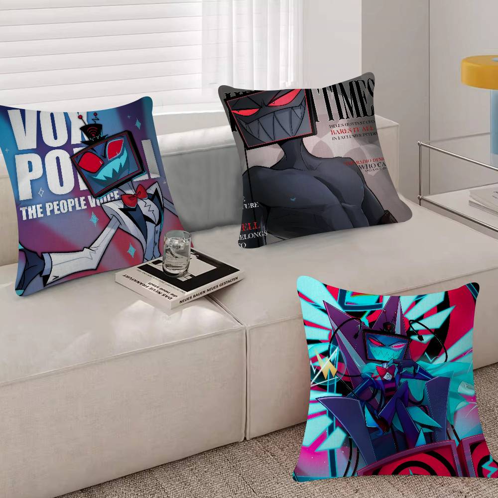 Anime H-Helluva Boss Vox Pillow Gift Home Office Decoration Bedroom Sofa Car Cushion Cover Case 45X45