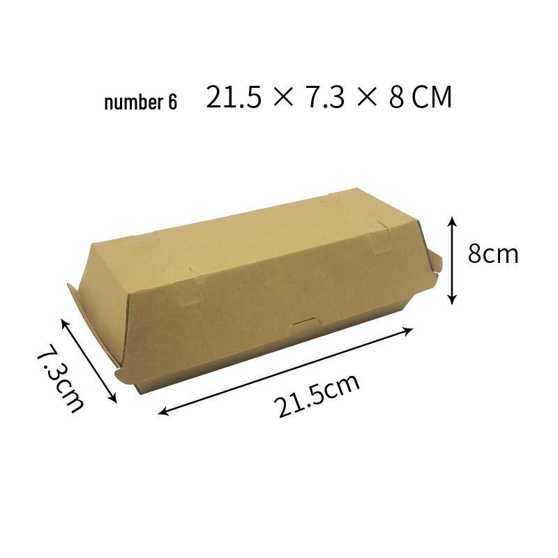 Reinforced Kraft Paper Hamburger & Hot Dog Box - High-Temperature Resistant Takeaway Bento Lunch Box