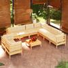 Day and Night - Day and Night Garden Furniture 10 Pieces and Cushions Solid Cream Pine Wood