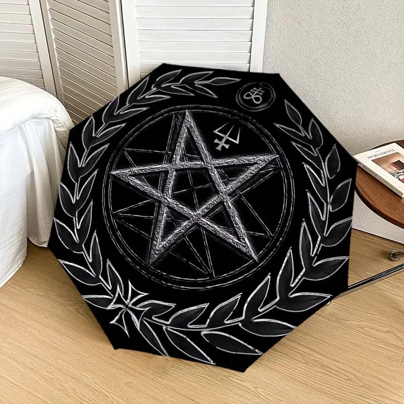 1pc Pentagram Seal of Solomon Umbrella with Plastic Handle,Suitable for All Seasons Home Travel Outdoor UmbrellaDD1713