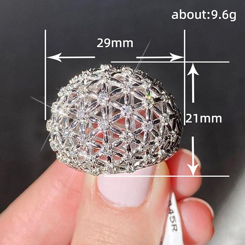 Huitan Gorgeous High-quality Finger Ring Female Party Jewelry with Bright Zirconia Luxury Noble Lady Anniversary Accessories