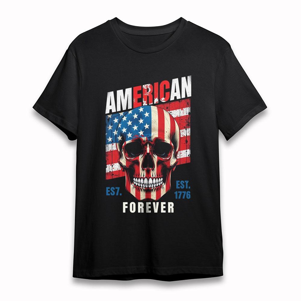 

Women s Fashion Soft T-Shirt Patriotic Pattern Tee Short Oversize Cotton Black 4XL