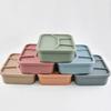 Temperature Resistance Silicone Lunch Box 4 Compartments Thickened Divided Lunch Box Leak-proof Portable Meal Box Back To School
