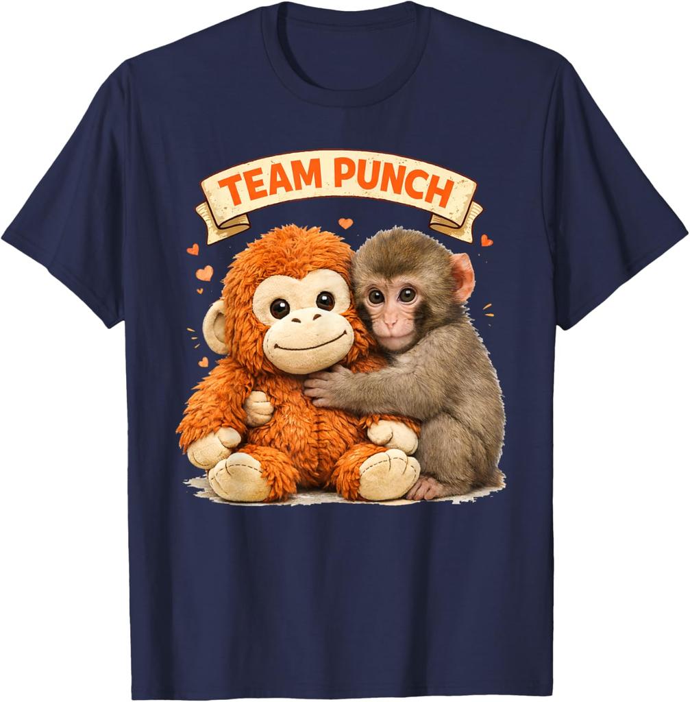 Cute Punch Monkey Printed Tshirt Summer Mens and Womens Pure Cotton Clothes Harajuku Fashion Short Sleeve Tshirt Unisex