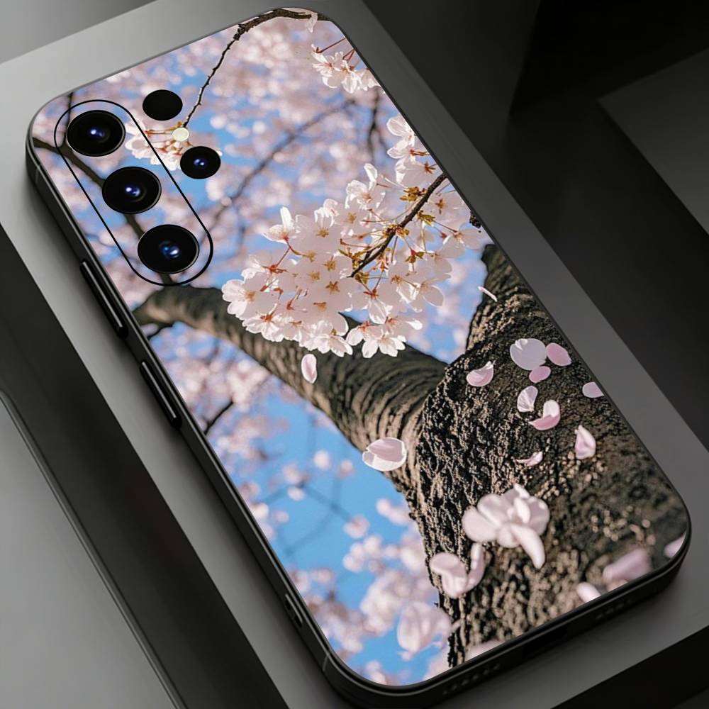 Pink Sakura Phone Case For Samsung Galaxy S26,25,24,23,22,21,20Plus Ultra