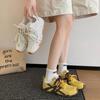 Leather Yellow Dexun Shoes Women's 2025 New Summer Mesh Breathable Thin Sports Shoes Ah Shoes Gan Board Shoes