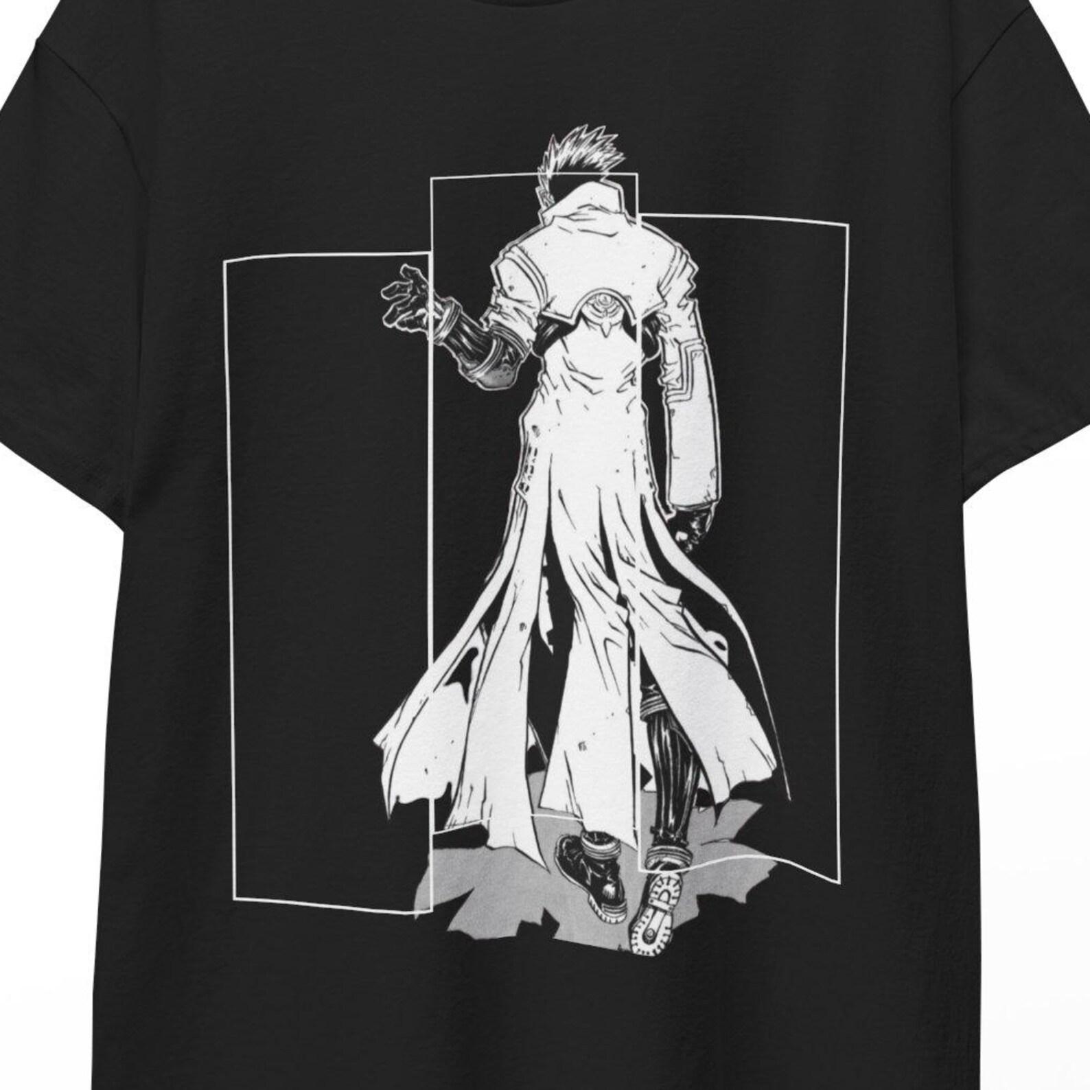 Trigun Anime T-Shirt Vash the Stampede Nicholas D Wolfwood Love and Peace Manga Shirt Gift for Otaku Fans Style Japanese Anime Graphic Tee!! S