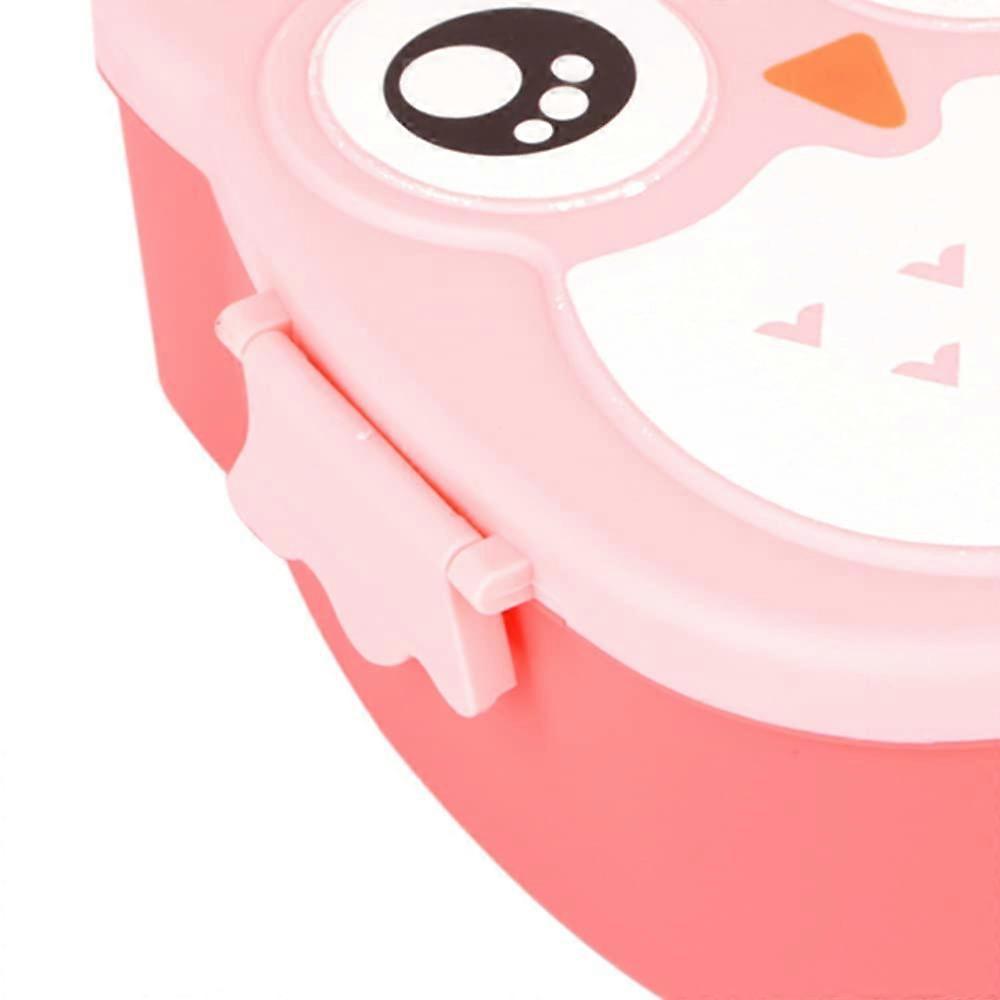 Lunch Box, Plastic Portable Cartoon Owl Lunch Box Food Safe Microwave Storage Container for Salad, Pink ( 900ML )