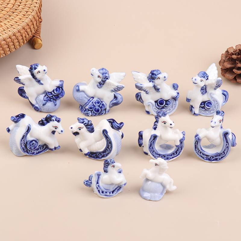 1 szt./para Rok Konia 2026 Porcelanowa Figurka Konia Ceramiczny Koń Miniatura Ozdoba Wystrój Domu Rękodzieło Kolekcja Prezent