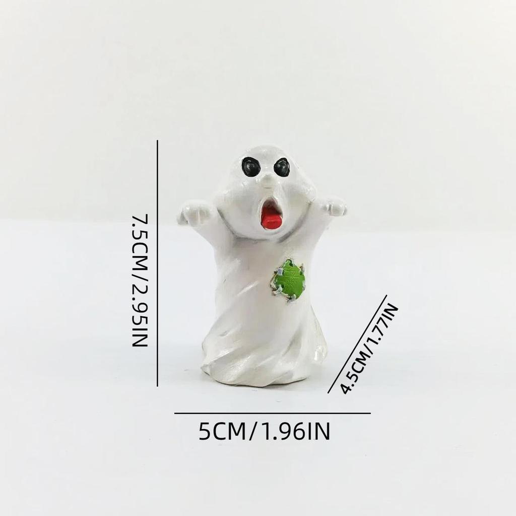European & American Halloween Ghost & Pumpkin Couple Resin Decorations – Cute Festival Gifts for Living Room